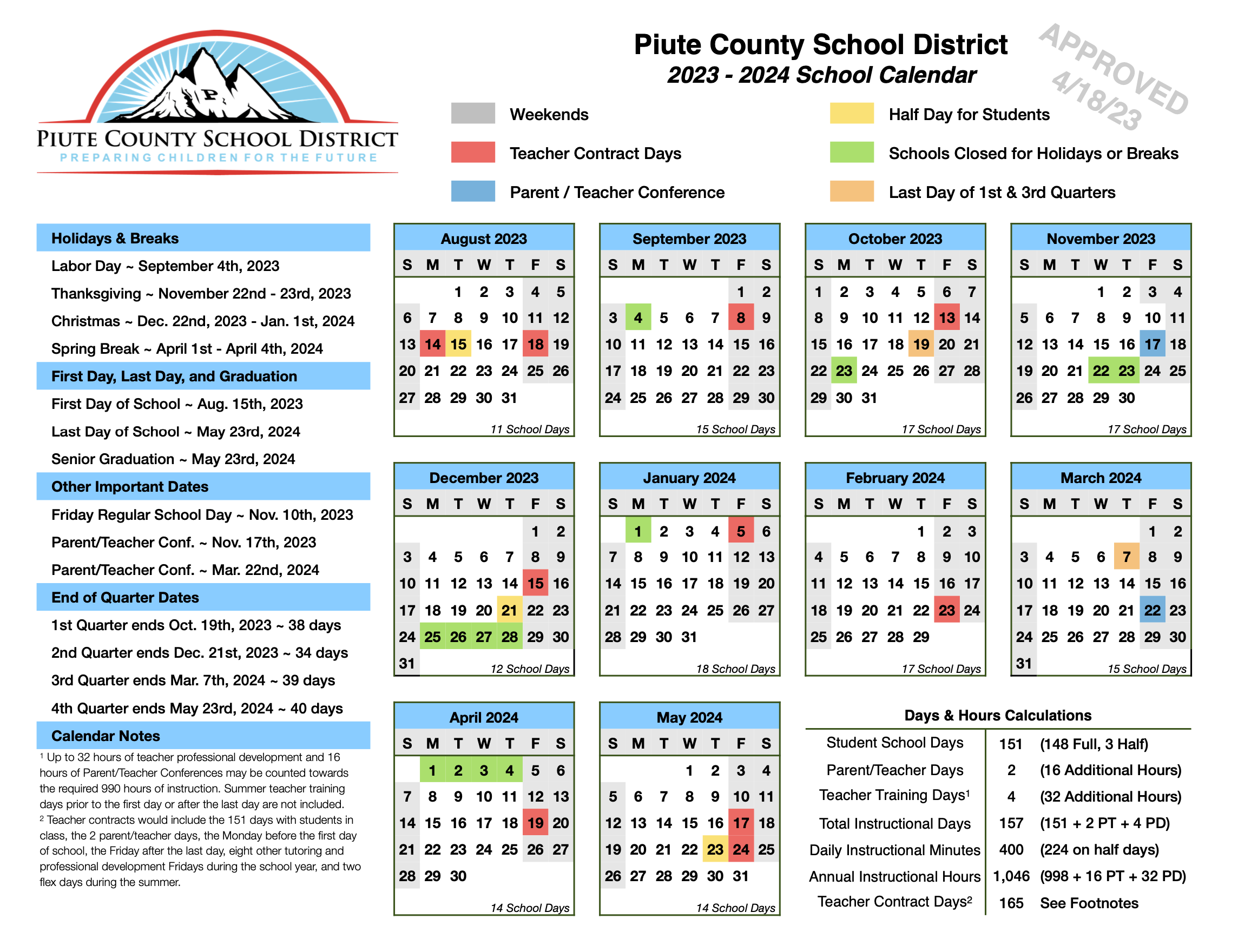 School District Calendars